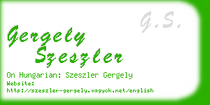 gergely szeszler business card